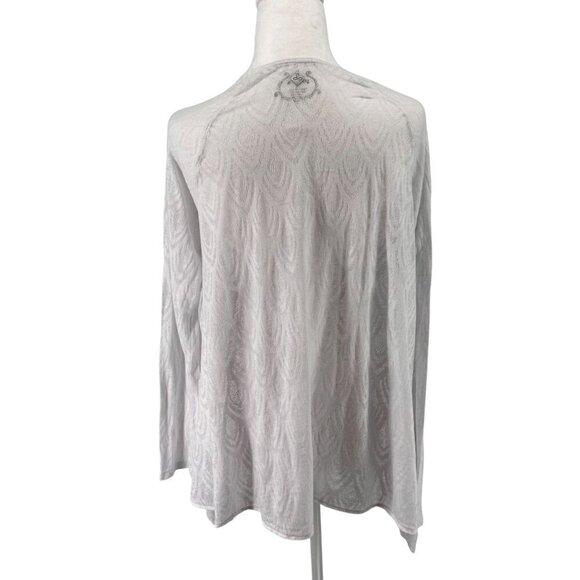 Prana Lightweight Open Front White Cardigan Wrap GUC Yoga Outdoor Sz S - Picture 3 of 7